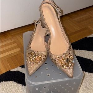 Elegant Gold Slingback Heels